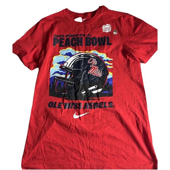 Nike Other - Nike Ole‎ Miss Rebels Football 2023 Peach Bowl Bound T-Shirt Size Small